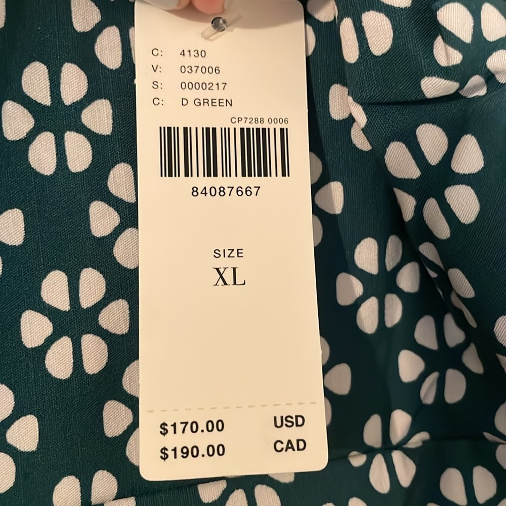 Anthropologie Navy and White Floral Midi Dress - Picture 6 of 12